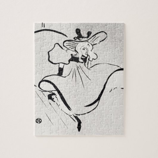 Black and White Art Jane Avril von Toulouse Lautre Puzzle (Vertikal)