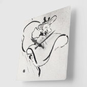Black and White Art Jane Avril von Toulouse Lautre Quadratische Wanduhr (Winkel)