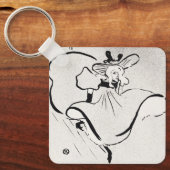 Black and White Art Jane Avril von Toulouse Lautre Schlüsselanhänger (Vorderseite)