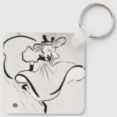 Black and White Art Jane Avril von Toulouse Lautre Schlüsselanhänger (Rückseite)