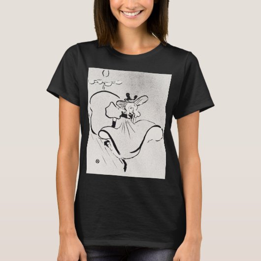Black and White Art Jane Avril von Toulouse Lautre T-Shirt (Vorderseite)