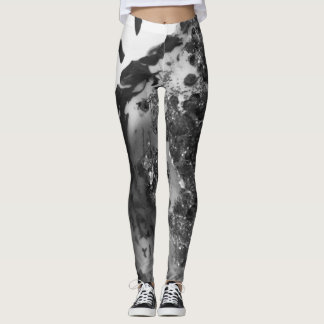 Black and white art texture painting legging pants leggings