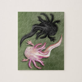 Black and White Axolotls Art Puzzle
