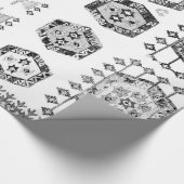 Black and White Aztec Shape Pattern Geschenkpapier (Ecke)