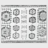 Black and White Aztec Shape Pattern Geschenkpapier (Flach)