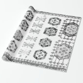 Black and White Aztec Shape Pattern Geschenkpapier (Ungerollt)