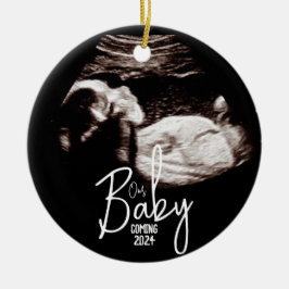 Black and White Baby Ultrasound Weihnachten Keramik Ornament
