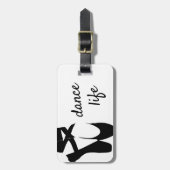 Black and White Ballet Shoes Dance Life Custom Gepäckanhänger (Vorderseite vertikal)