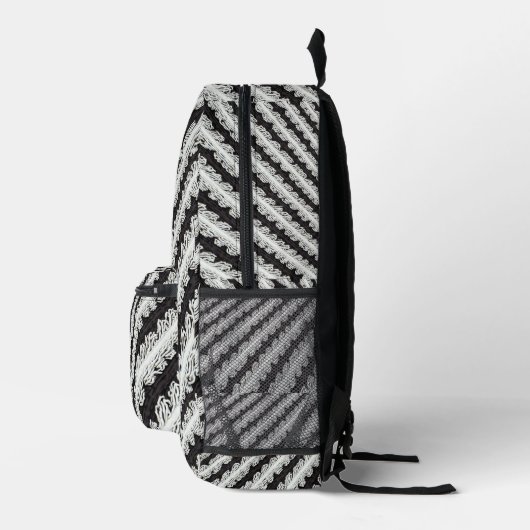 Black and White Bands Bedruckter Rucksack (Rechts)
