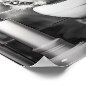 Black and White Bathroom Cat Print, Funny Posters, Poster (Ecke)