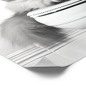 Black and White Bathroom Cat Print, Funny Posters, Poster (Ecke)