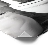 Black and White Bathroom Cat Print, Funny Posters, Poster (Ecke)