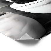 Black and White Bathroom Cat Print, Funny Posters, Poster (Ecke)