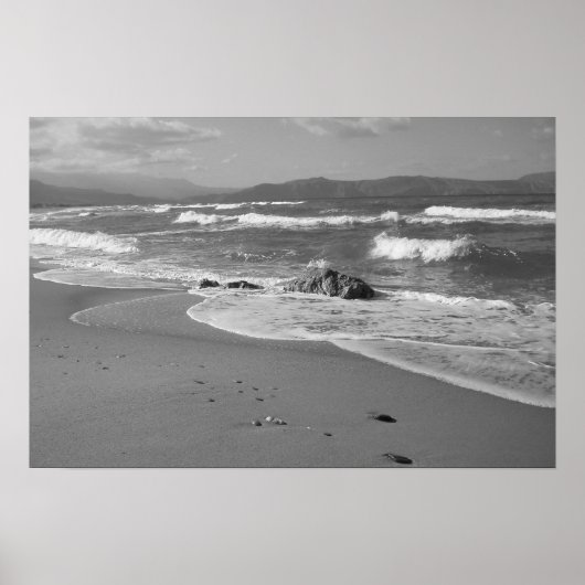 Black and White Beach Poster (Vorne)