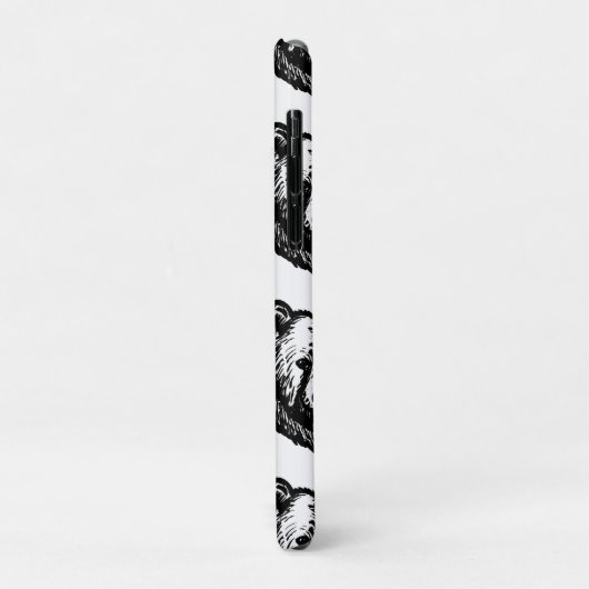 Black and White Bear's Face Ink Drawing Case-Mate iPhone Hülle (Hinten/Links)