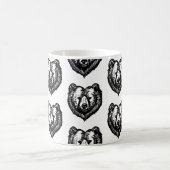 Black and White Bear's Face Ink Drawing Kaffeetasse (Mittel)