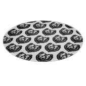 Black and White Bear's Face Ink Drawing Schneidebrett (Ecke)