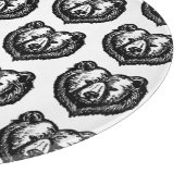 Black and White Bear's Face Ink Drawing Schneidebrett (Ecke)
