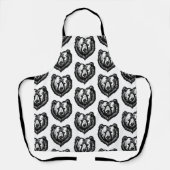 Black and White Bear's Face Ink Drawing Schürze (Vorderseite)