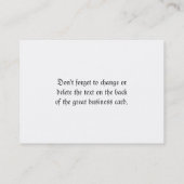 Black and White Big Ben Visitenkarte (Rückseite)