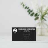 Black and White Bird Watching Wildlife Eco Tourism Visitenkarte (Stehend Vorderseite)