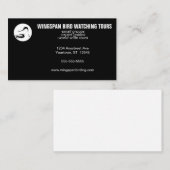 Black and White Bird Watching Wildlife Eco Tourism Visitenkarte (Vorne/Hinten)