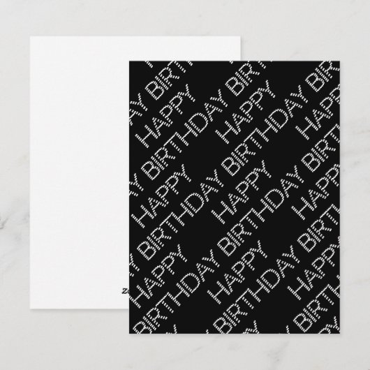 Black and white birthday card feiertagskarte (Vorne/Hinten)