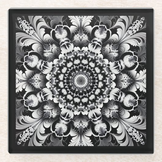 Black and White Bliss Glasuntersetzer (Vorderseite)