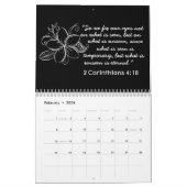BLACK AND WHITE BLUME ART LINIE BIBLE VERSE KALENDER (Feb 2026)