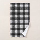 Black and White Bold Checkered Plaid Design Badhandtuch Set (Handtuch)