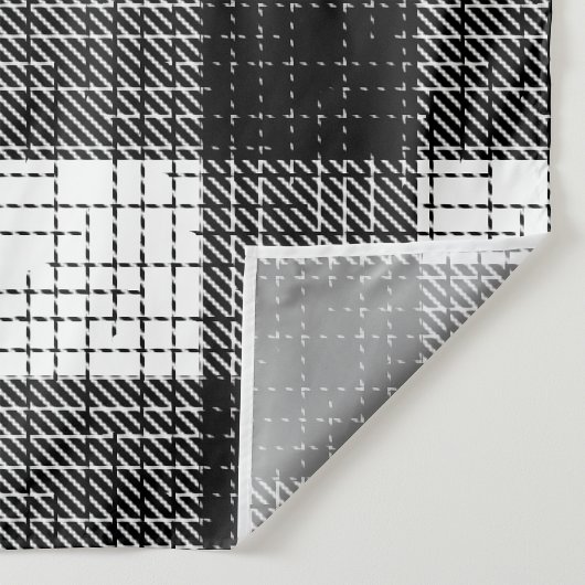 Black and White Bold Checkered Plaid Design  Stoff