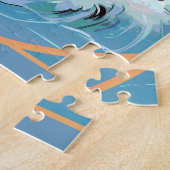 Black and White Border Collie Surfing Puzzle (Seite)