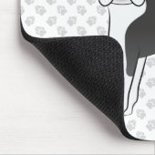Black and White Boston Terrier Cartoon Dog & Paws Mousepad (Ecke)