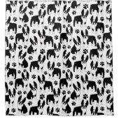 Black and White Boston Terrier Duschvorhang (Vorderseite)