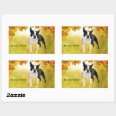 Black and White Boston Terrier Rechteckiger Aufkleber (Blatt)