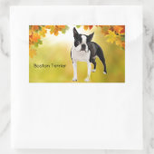 Black and White Boston Terrier Rechteckiger Aufkleber (Tasche)