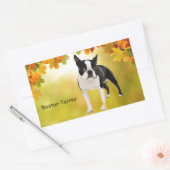 Black and White Boston Terrier Rechteckiger Aufkleber (Umschlag)