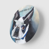 BLACK AND WHITE BOSTON TERRIER RUNDE WANDUHR (Winkel)