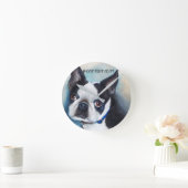 BLACK AND WHITE BOSTON TERRIER RUNDE WANDUHR (Zuhause)