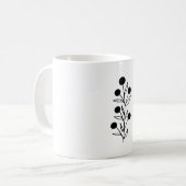 Black and White Botanical Line Art Kaffeetasse (Vorderseite Links)