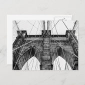Black and White Brooklyn Bridge Foto NYC Postkarte (Vorne/Hinten)