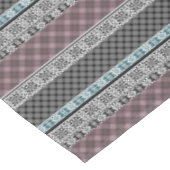 Black and white brown patchwork lace tischdecke (Schrägansicht)