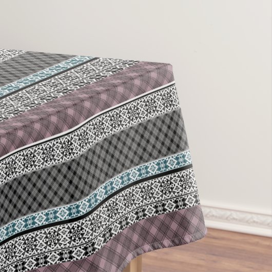 Black and white brown patchwork lace tischdecke (Beispiel)