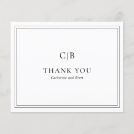 Black and White Budget Wedding Dankeschön Karte