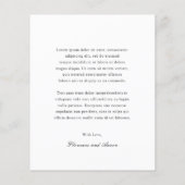 Black and White Budget Wedding Dankeschön Karte (Rückseite)