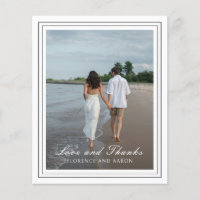 Black and White Budget Wedding Dankeschön Karte
