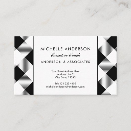 Black and White Buffalo Karo Business Consultant Visitenkarte (Vorderseite)