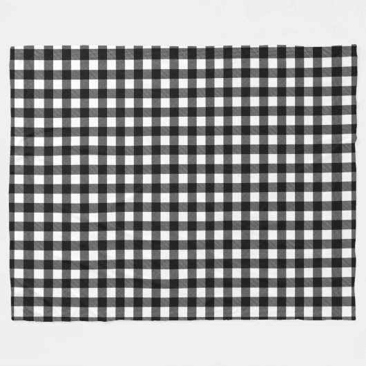 Black and White Buffalo Plaid Christmas Check Fleecedecke (Vorderseite (Horizontal))