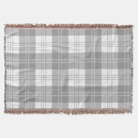 Black and White Buffalo Plaid Decke (Vorderseite)