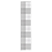 Black and White Buffalo Plaid Kurzer Tischläufer (Vorderseite)